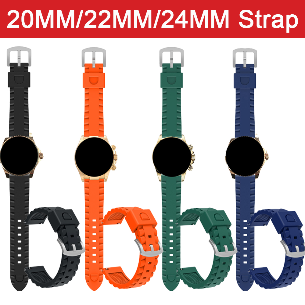 Silicone Watch Band 22Mm - Zachte siliconen band voor 20 mm