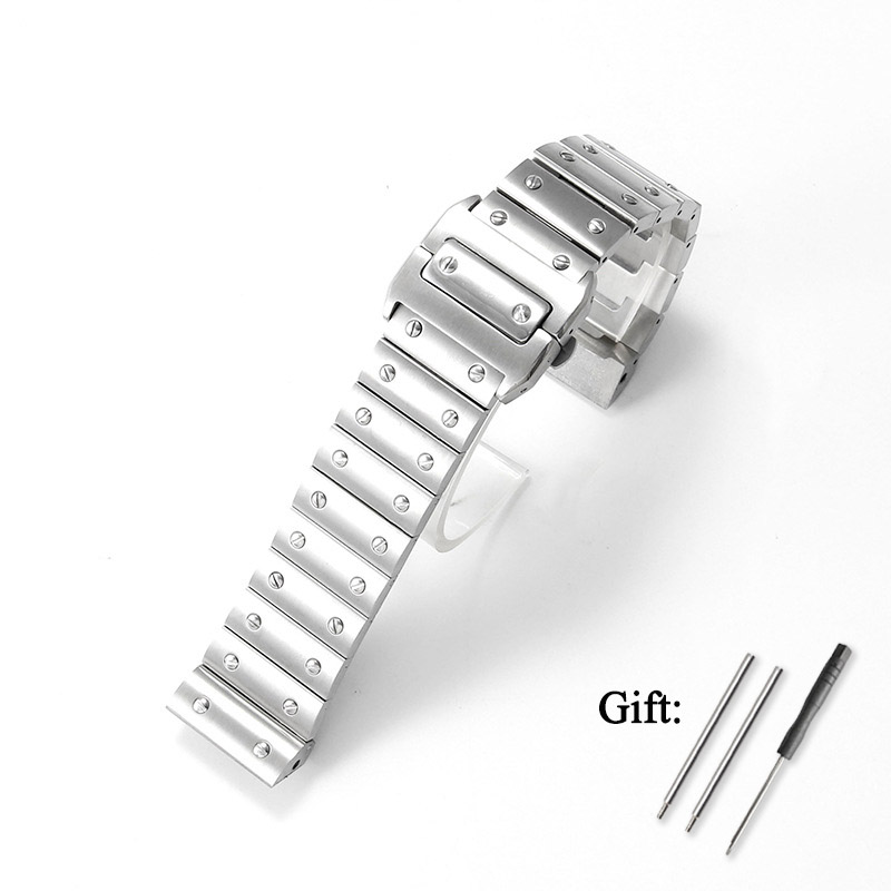 Cartier Watch Santos - 23mm hoogwaardige roestvrijstalen horlogeband voor Cartier