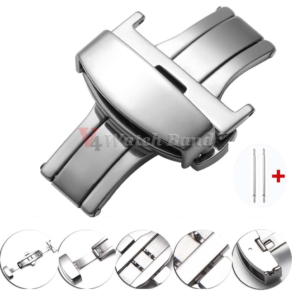 Butterfly Clasp Deployant - Gepolijste matte horlogebandgespen met dubbele knoop,