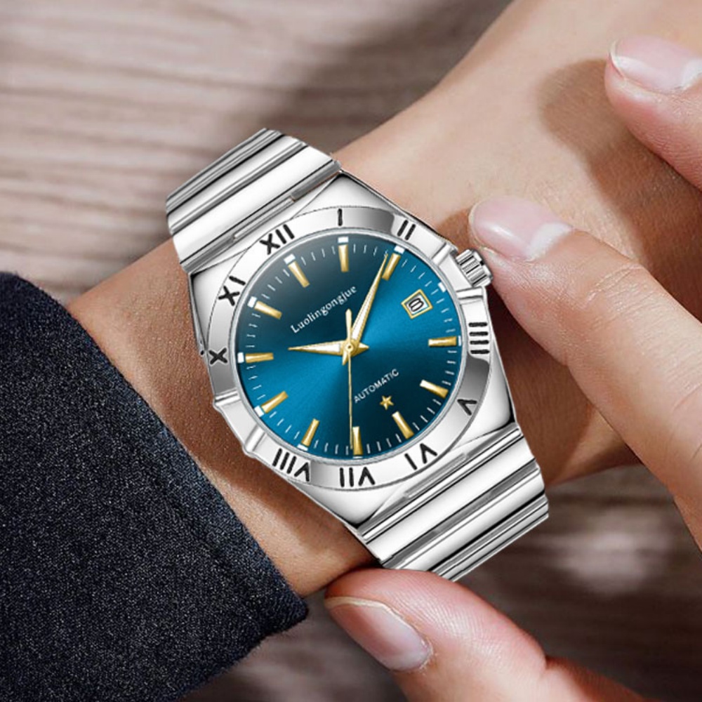 Butterfly Clasp Deployant - Echt merk business casual herenhorloge, volautomatisch