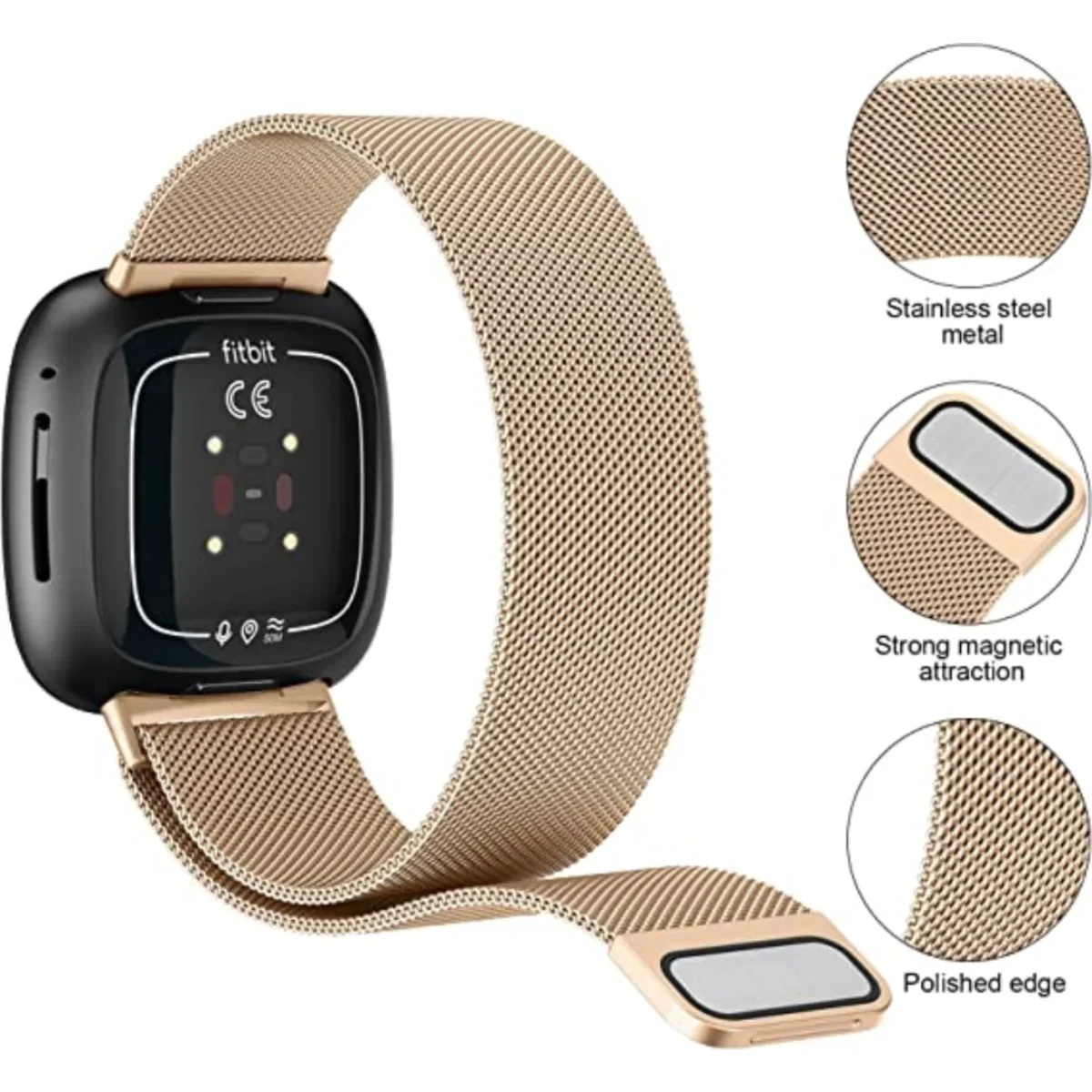 Milanese Band Voor Fitbit Vers - Milanese Loop Magnetic recensie en prijs