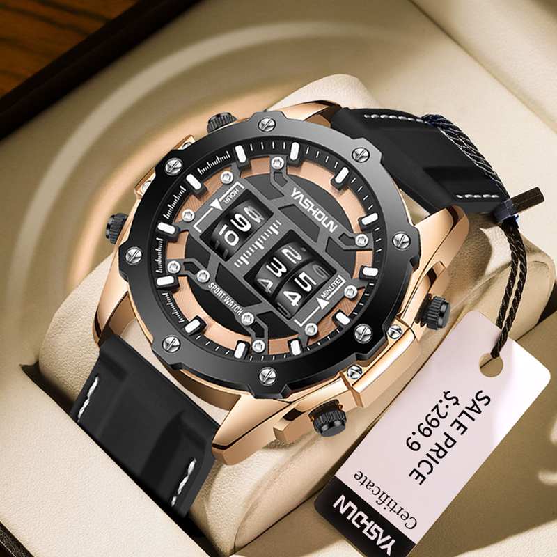 Creatief horloge Digitaal quar - Leather Watch Band Men recensie en prijs