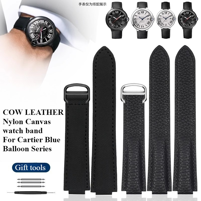 Nylon canvas horlogeband voor  - Cartier Watch Ballon Bleu recensie en prijs