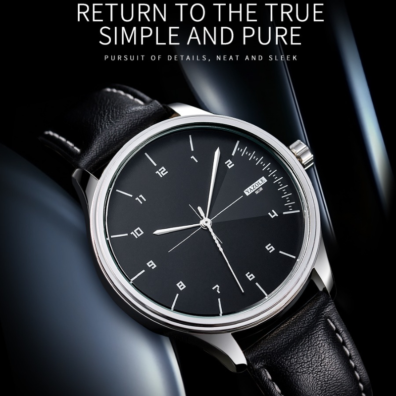 Topmerk YAZOLE Quartz Horloges - Leather Watch Band Men recensie en prijs