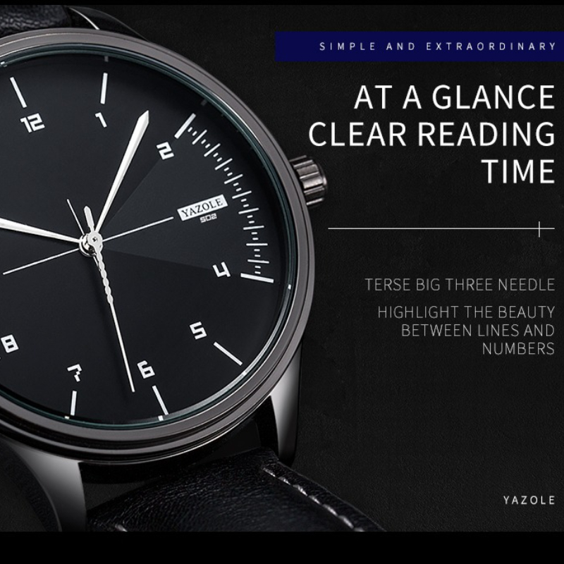Topmerk YAZOLE Quartz Horloges - Leather Watch Band Men recensie en prijs
